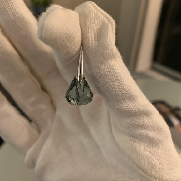 Swarovski Crystal Drop Earrings - Pale Blue - Picture 4 of 5